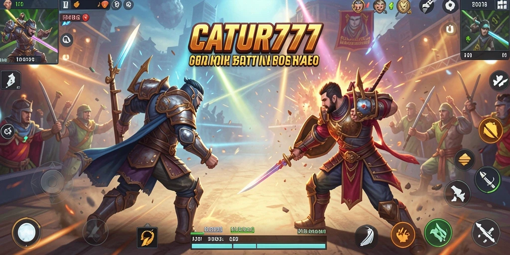 Tangkapan layar utama CATUR777 menampilkan aksi mendebarkan dalam Battle Royale.