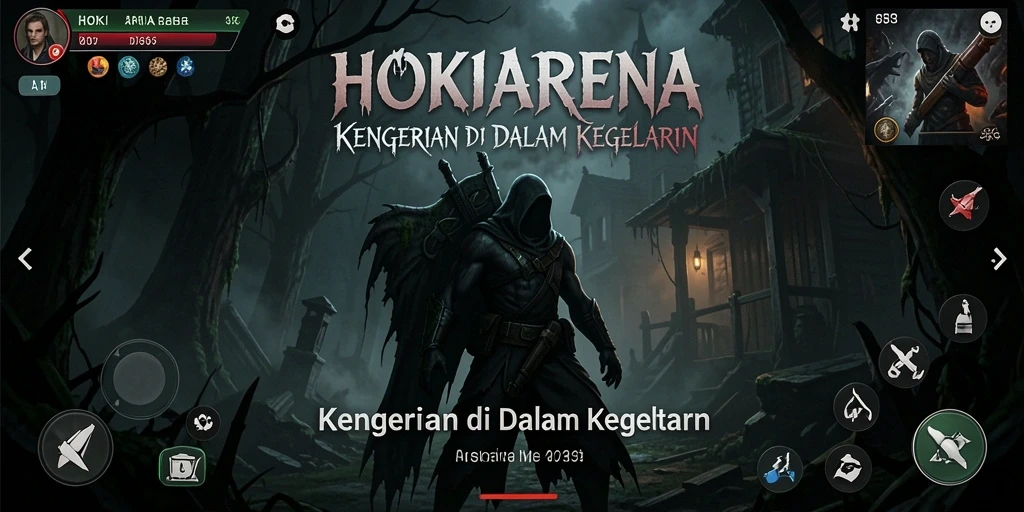 Tampilan gameplay HOKIARENA yang menegangkan dan menyeramkan.
