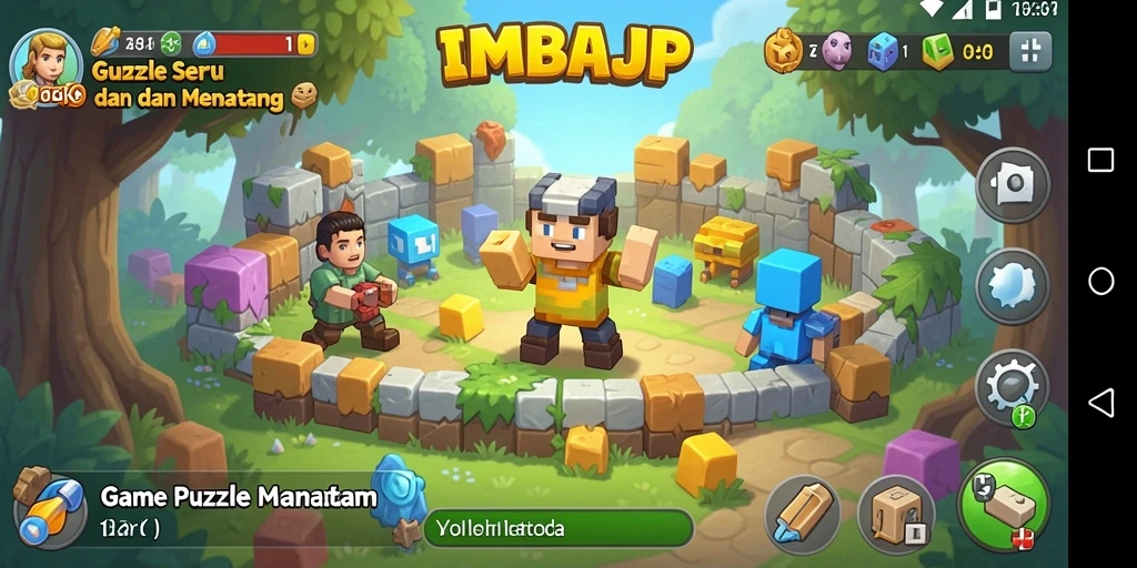 Tampilan gameplay menarik dari IMBAJP saat menyelesaikan teka-teki.