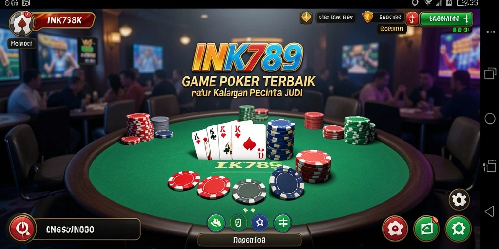 Tampilan gameplay INK789 yang menarik dengan fitur meja Poker.