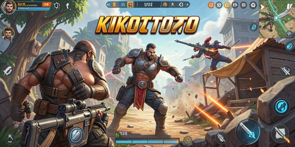 Gameplay KIKOTOTO yang seru dalam pertarungan Battle Royale.