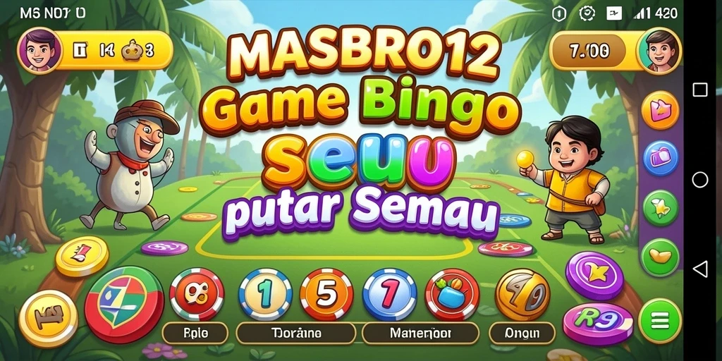 Screenshot gameplay seru dari MASBRO12 yang menunjukkan momen kemenangan Bingo.