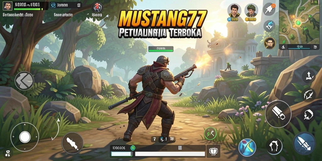 Tangkapan layar gameplay MUSTANG77 menampilkan pemandangan indah dan petualangan seru.