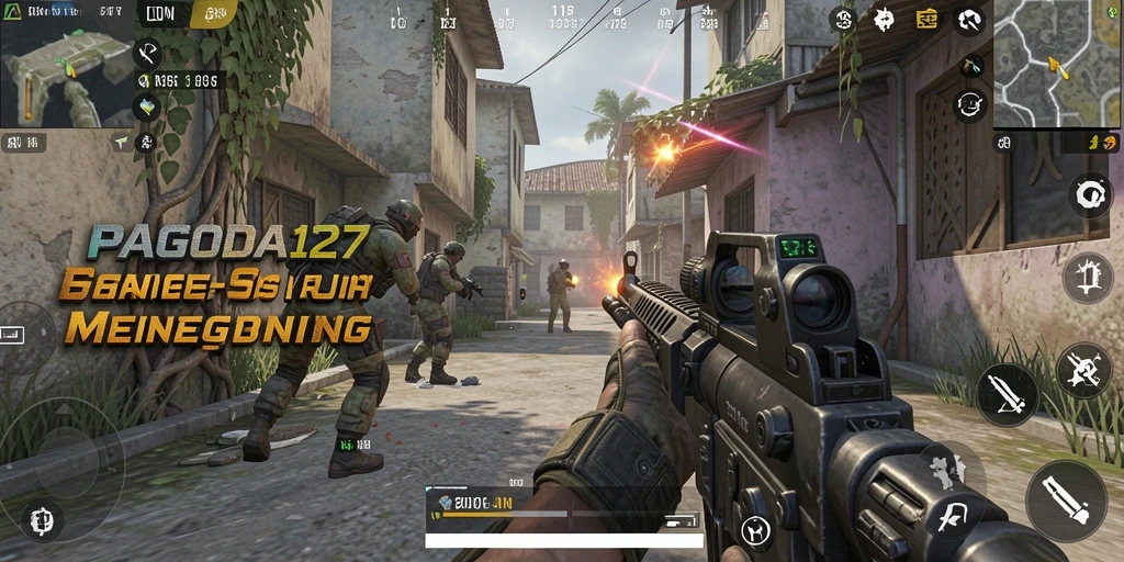 Tampilan aksi seru dalam PAGODA127 dengan gameplay FPS yang memukau.