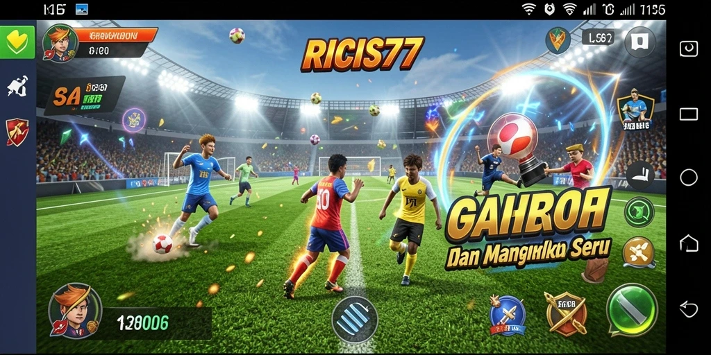 Screenshot RICIS77 menampilkan aksi olahraga seru dalam permainan.