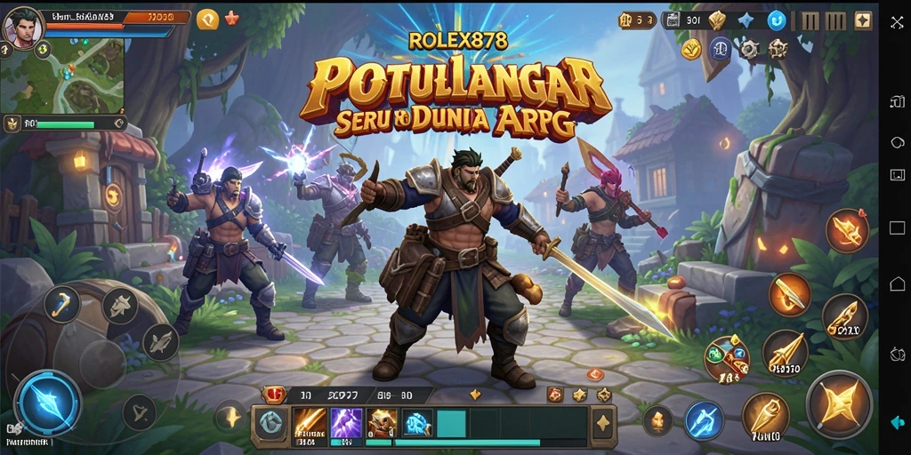 Screenshot gameplay menunjukkan pertarungan epik di dunia ARPG.